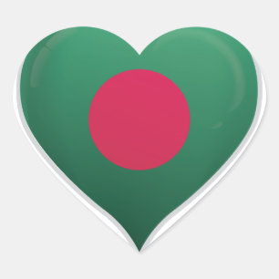 Herzensticker für die Flagge der Liebe Bangladesch Herz-Aufkleber