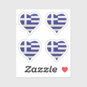 Herzensticker für die griechische Liebe Aufkleber