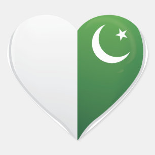 Herzensticker für die pakistanische Liebe Herz-Aufkleber