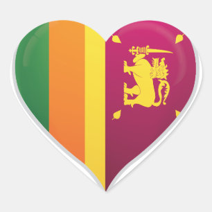 Herzensticker für die sri-lankische Liebe Herz-Aufkleber