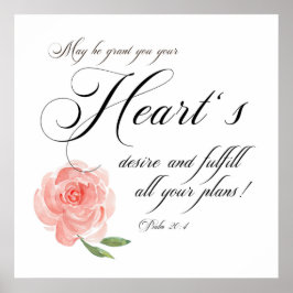 Herzenswunsch Rosa Rose Poster