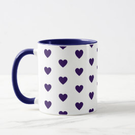 Herzerdruckte Blau-Weiß-Tasse Tasse
