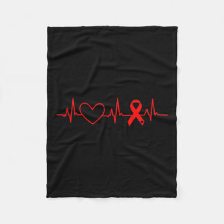 Herzerkrankungen Aufklärung Monat Ribbon Go Rotes  Fleecedecke