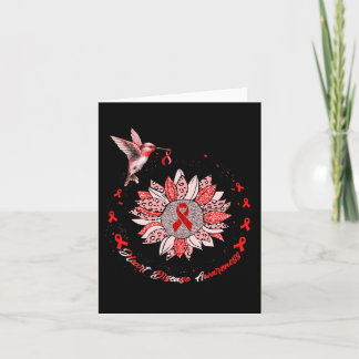 Herzerkrankungen Bewusstsein Sonnenblumen Hummingb Karte
