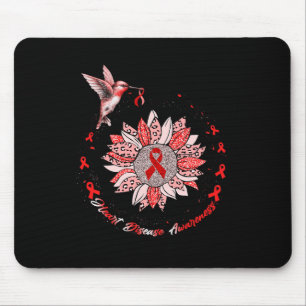 Herzerkrankungen Bewusstsein Sonnenblumen Hummingb Mousepad