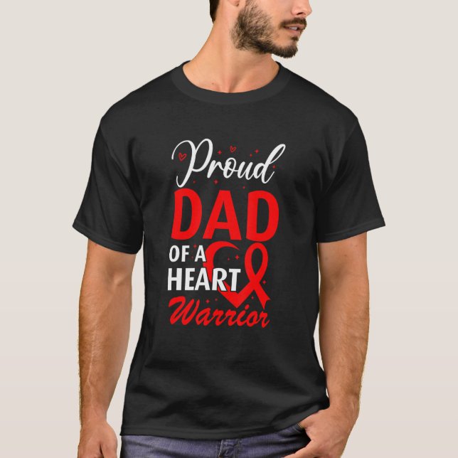 Herzerkrankungen Bewusstseinsbildung Proud Vater e T-Shirt (Vorderseite)