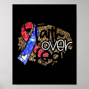 Herzerkrankungen Roter Blauer Ribbon Glaube über A Poster