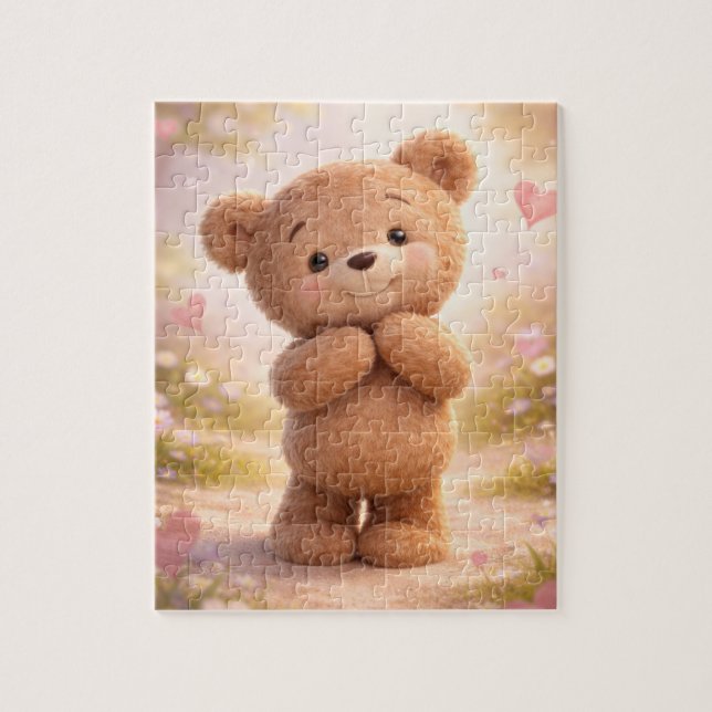 Herzerwärmende Liebe: Süßer 3D-Cartoon-Teddy (Vertikal)