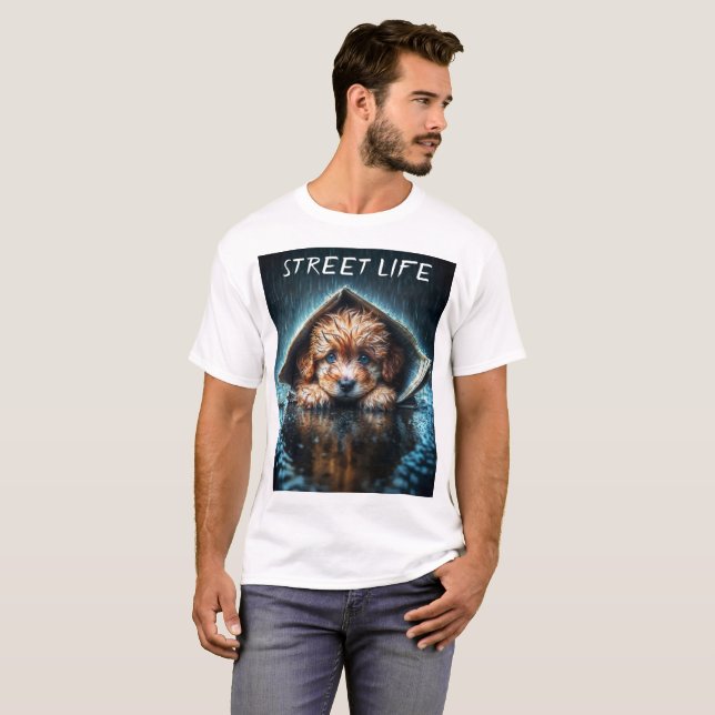 Herzerwärmender feuchter Hund bei Sturmwetter T-Shirt (Vorne ganz)
