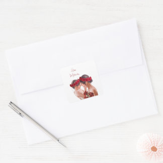 Herzerwärmendes persönliches Blumengeschenk Quadratischer Aufkleber
