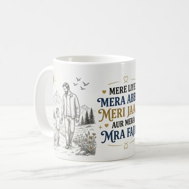 Herzerwärmendes Vatergeschenk Kaffeetasse (Vorderseite Links)