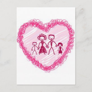 Herzfamilie Postkarte