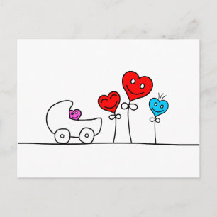 Herzfamilie Postkarte
