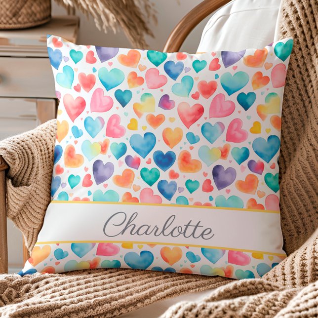 Herzfarbe Niedliche Liebe Individuelle Name Kissen (Von Creator hochgeladen)