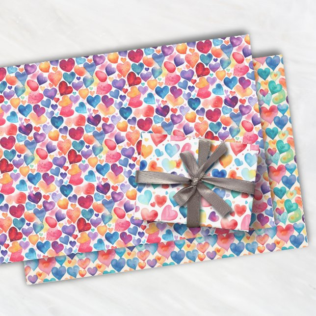 Herzfarbe Niedliche Liebe Süße Muster Geschenkpapier Set (Von Creator hochgeladen)