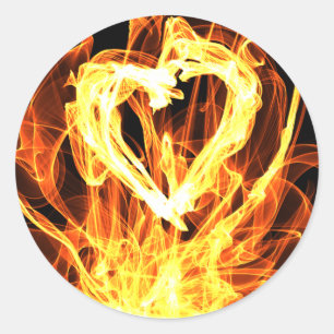 Herzfeuer Runder Aufkleber
