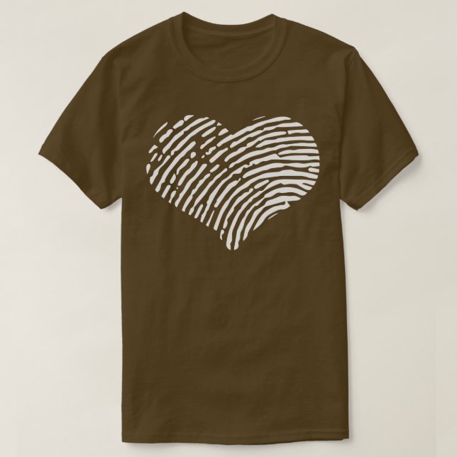 HerzFingerabdruck Weiße Liebe T-Shirt (Design vorne)