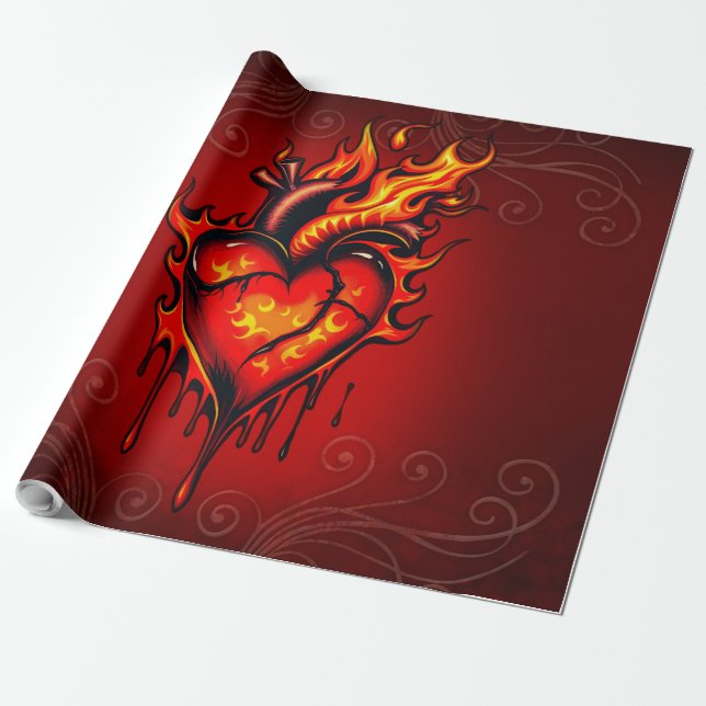 Herzflammen. Geschenkpapier (Ungerollt)
