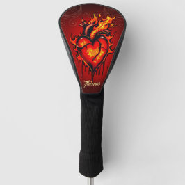 Herzflammen. Golf Headcover