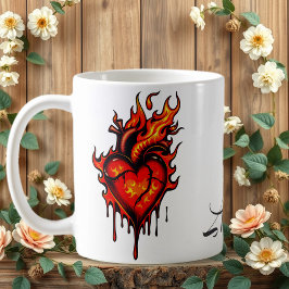 Herzflammen. Kaffeetasse