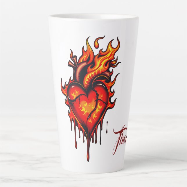 Herzflammen. Milchtasse (Vorderseite)