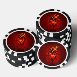 Herzflammen. Pokerchips
