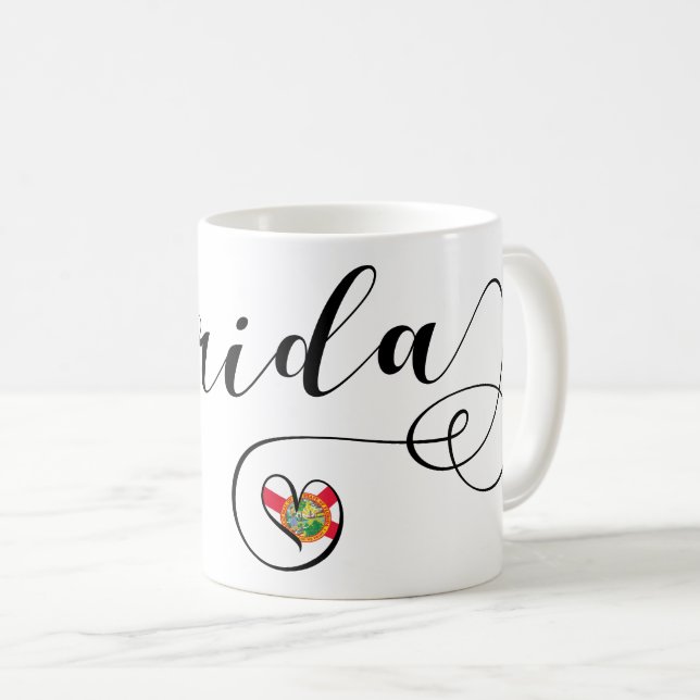 Herzflorida Tasse, Floridian, Miami Kaffeetasse (VorderseiteRechts)