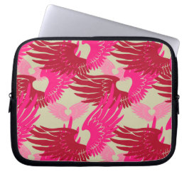 Herzflügel Camouflage: Rosa & Beige Laptopschutzhülle