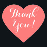 Herzform-Aufkleber mit Dankeschön-Nachricht Herz-Aufkleber<br><div class="desc">Herzform Aufkleber mit Dankeschön Nachricht. Korallenrosa oder benutzerdefinierte Hintergrundfarbe. Eleganter Skripttext. Perfektes Umschlag-Siegel oder Gastgeschenk Hochzeit-Label für Dankeschön. Danke,  Liebe Herz.</div>