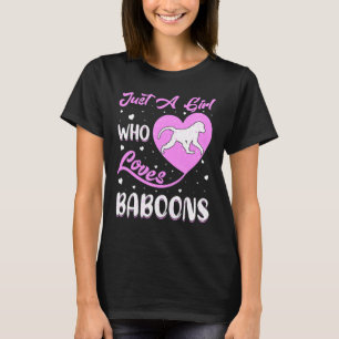 Herzform Baboon Nur ein Mädchen, das Baboons Liebe T-Shirt