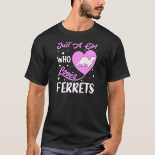 Herzform Ferret nur ein Mädchen, das Lieben Frettc T-Shirt