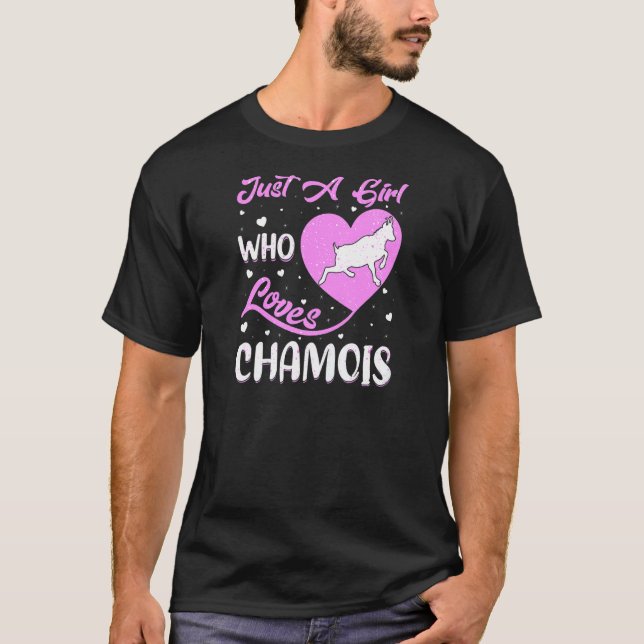 Herzform Gämse Ein Mädchen, das Gämsen Lieben T-Shirt (Vorderseite)