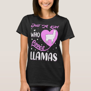 Herzform Llama Just a Girl, die Llamas Lieben T-Shirt