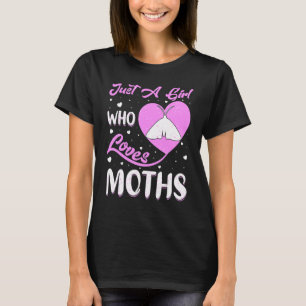 Herzform Moth Nur ein Mädchen, das Lieben Moths T-Shirt