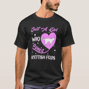 Herzform nur ein Mädchen, das schottische Falten L T-Shirt