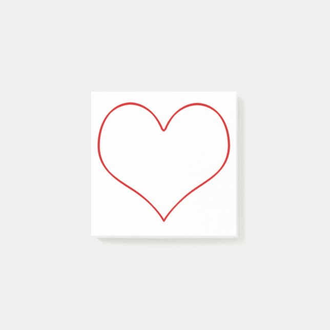 Herzform Post-it Klebezettel (Vorderseite)