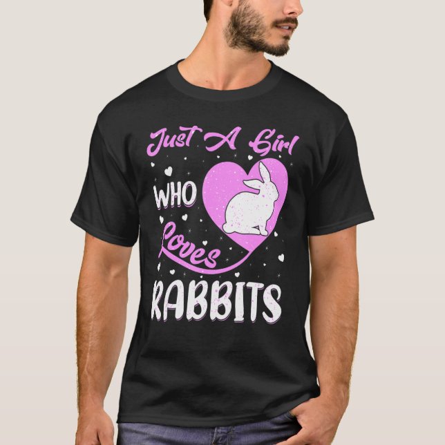 Herzform Rabbit nur ein Mädchen, das Lieben Rabbit T-Shirt (Vorderseite)