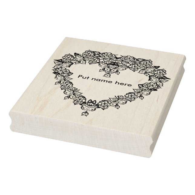 Herzform Rose Muster Rand 2 Briefmarke Gummistempel (Stempel)