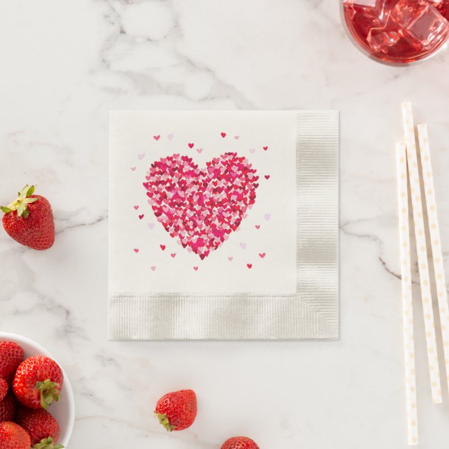 Herzform Valentinstag Liebe Geschenk Serviette (Beispiel)