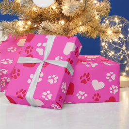 Herzformen & Katzenpflasterdrucke Crimson & Soft P Geschenkpapier