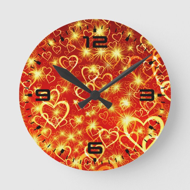 Herzformen Muster-25622 Runde Wanduhr (Vorderseite)