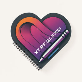 Herzförmig mit Pen Spiral Bound Notizbuch