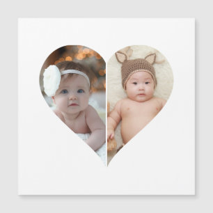 Herzförmige 2er Fotocollage Magnetkarte