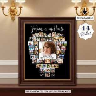 Herzförmige 44er Fotocollage Begräbnis Gedenkfeier Poster