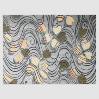 Herzförmige Blätter im Wasser Seidenpapier