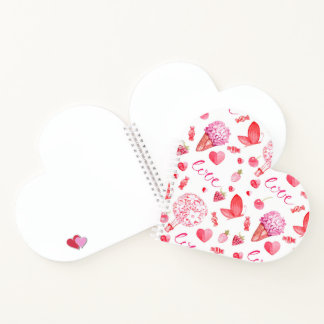 Herzförmige Blume & Liebe SpiralNotebook Notizbuch