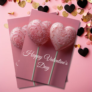 Herzförmige Cakepops Valentins Gruß Karte