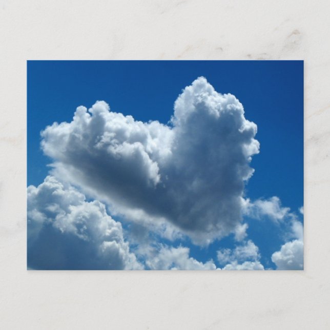 Herzförmige Cloud Postkarte (Vorderseite)