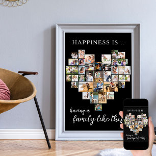 Herzförmige Collage Glück ist eine Familie wie die Poster