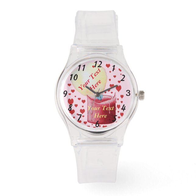 Herzförmige Flammenkerze romantisches Design Armbanduhr (Vorderseite)